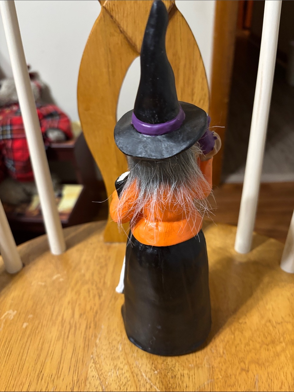 Hand-Painted Witch Figurine - Orange, White & Black Home Accent - Picture 5 of 5